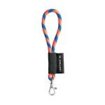 Lanyard TUBE Short (&Oslash; 7 mm). Dispon&iacute;vel em 96 cores Pantone&reg; e totalmente personaliz&aacute;vel - Laranja hexachrome/Azul royal
