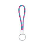 Lanyard TUBE Short (&Oslash; 7 mm). Dispon&iacute;vel em 96 cores Pantone&reg; e totalmente personaliz&aacute;vel - Rosa hexachrome/Azul claro