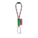 Lanyard TUBE Short (&Oslash; 7 mm). Dispon&iacute;vel em 96 cores Pantone&reg; e totalmente personaliz&aacute;vel - Verde hexachrome/Rosa hexachrome