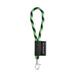 Lanyard TUBE Short (&Oslash; 7 mm). Dispon&iacute;vel em 96 cores Pantone&reg; e totalmente personaliz&aacute;vel - Verde hexachrome/Preto