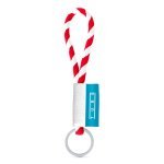 Lanyard TUBE Short (&Oslash; 7 mm). Dispon&iacute;vel em 96 cores Pantone&reg; e totalmente personaliz&aacute;vel - branco/vermelho