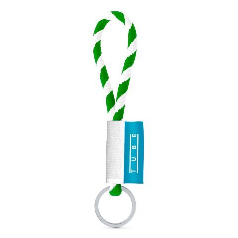 Lanyard TUBE Short (&Oslash; 7 mm). Dispon&iacute;vel em 96 cores Pantone&reg; e totalmente personaliz&aacute;vel - Branco/verde