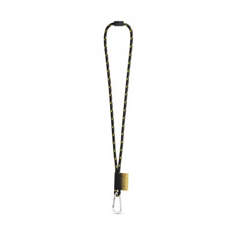 Lanyard NAUTIC Long (&Oslash; 7 mm). Avilable in 12 standard colors and fully customizable - Black/Yellow