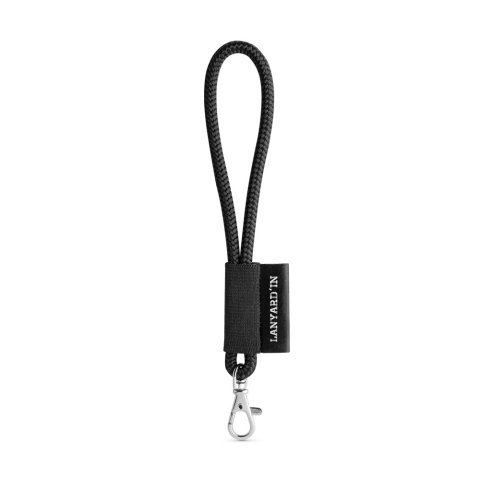 Lanyard NAUTIC Short (&Oslash; 7 mm). Disponibile in 12 colori standard e completamente personalizzabile - 300 - Nero