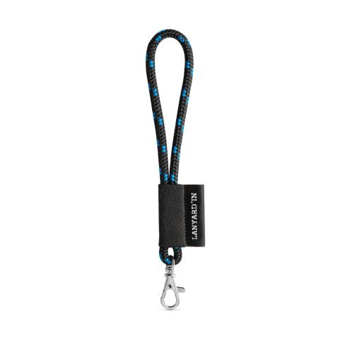 Lanyard NAUTIC Short (&Oslash; 7 mm). Disponibile in 12 colori standard e completamente personalizzabile - Nero/Blu reale