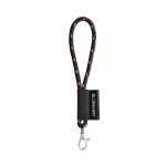 Lanyard NAUTIC Short (&Oslash; 7 mm). Disponibile in 12 colori standard e completamente personalizzabile - Nero/Arancione