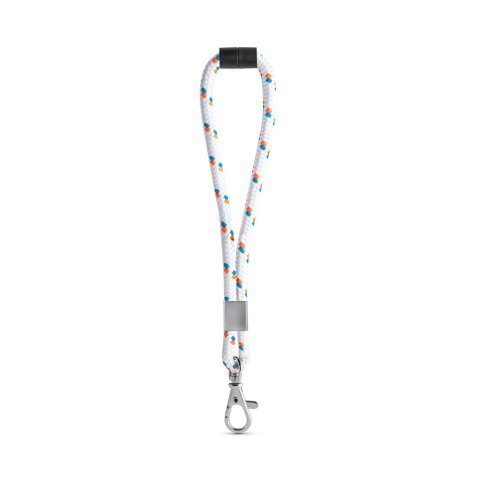 Lanyard NAUTIC Short (&Oslash; 7 mm). Saatavilla 96 Pantone&reg;-v&auml;riss&auml; ja t&auml;ysin muokattavissa - 301 - Valkoinen