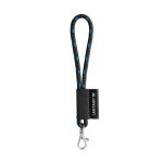 Lanyard NAUTIC Short (&Oslash; 7 mm). Saatavilla 96 Pantone&reg;-v&auml;riss&auml; ja t&auml;ysin muokattavissa - Musta/Syv&auml;nsininen