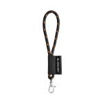 Lanyard NAUTIC Short (&Oslash; 7 mm). Saatavilla 96 Pantone&reg;-v&auml;riss&auml; ja t&auml;ysin muokattavissa - Musta/Oranssi