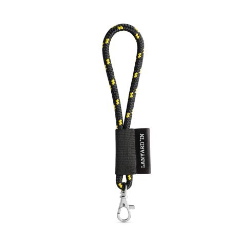 Lanyard NAUTIC Short (&Oslash; 7 mm). Saatavilla 96 Pantone&reg;-v&auml;riss&auml; ja t&auml;ysin muokattavissa - Musta/Keltainen