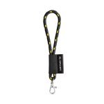 Lanyard NAUTIC Short (&Oslash; 7 mm). Saatavilla 96 Pantone&reg;-v&auml;riss&auml; ja t&auml;ysin muokattavissa - Musta/Keltainen