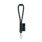 Lanyard NAUTIC Short (&Oslash; 7 mm). Saatavilla 96 Pantone&reg;-v&auml;riss&auml; ja t&auml;ysin muokattavissa - Musta/Vihre&auml;