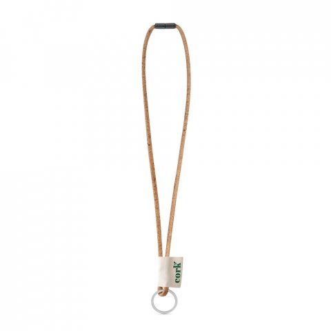 Lanyard CORK Long (&Oslash; 5 mm). Fully customizable - Natural
