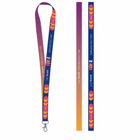 Lanyard SUBLIMATION Long II (20 mm) aus Polyester -  Probe - 301 - Wei&szlig;