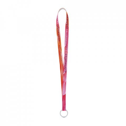 Lanyard SUBLIMATION Long Slim I (15 mm) aus Polyester, einseitig sublimiert und vollst&auml;ndig individualisierbar - 301 - Wei&szlig;