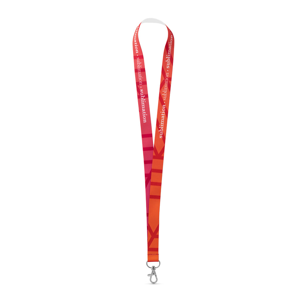 Lanyard SUBLIMATION Long I (20 mm) em poliéster, sublimação de 1 lado e totalmente personalizável — Personalizado