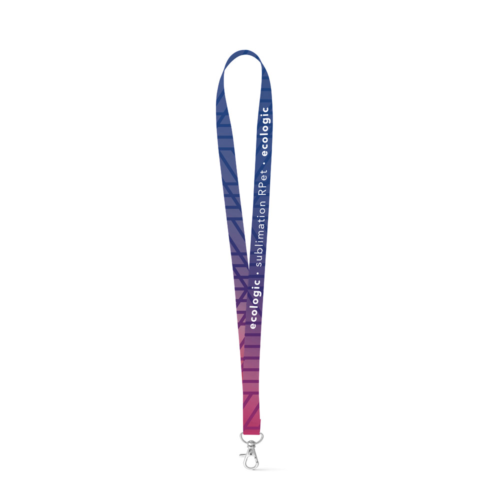 Lanyard SUBLIMATION Long II (20 mm) em poliéster reciclado (100% rPET), sublimação dos 2 lados e totalmente personalizável — Personalizado