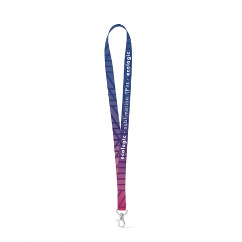 Lanyard SUBLIMATION Long II (20 mm) aus recyceltem Polyester (100% rPET), Sublimation auf beiden Seiten und vollst&auml;ndig individualisierbar - 301 - Wei&szlig;