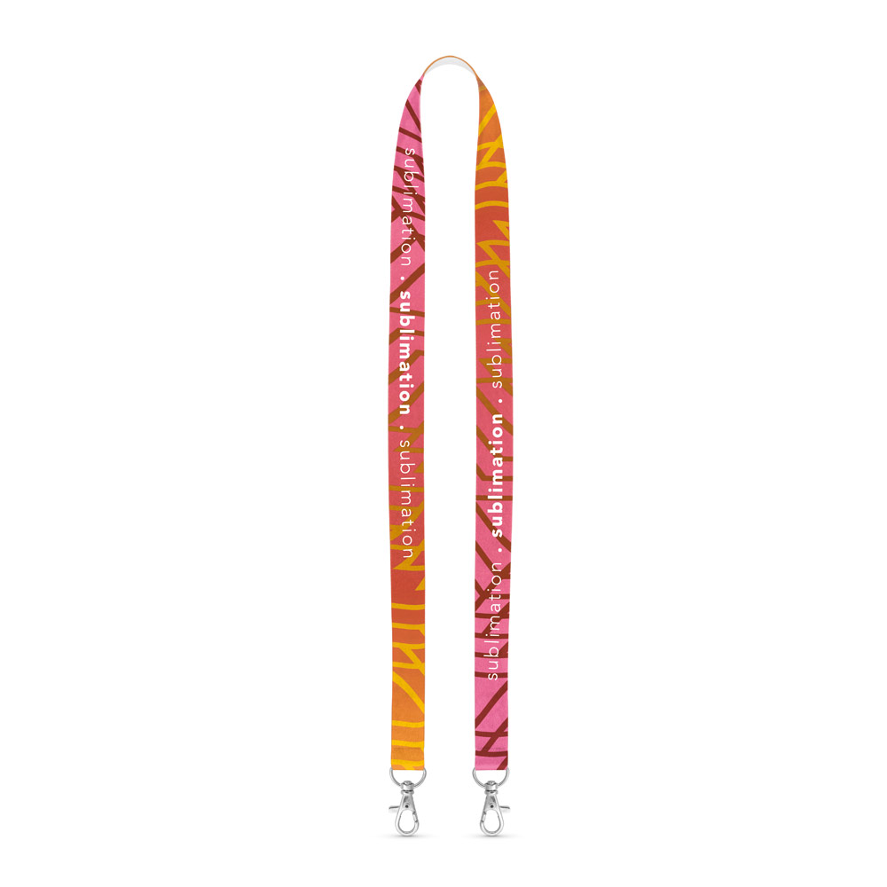 Lanyard SUBLIMATION Long I Duo (20 mm) em poliéster, com 2 costuras, sublimação de 1 lado e totalmente personalizável — Personalizado
