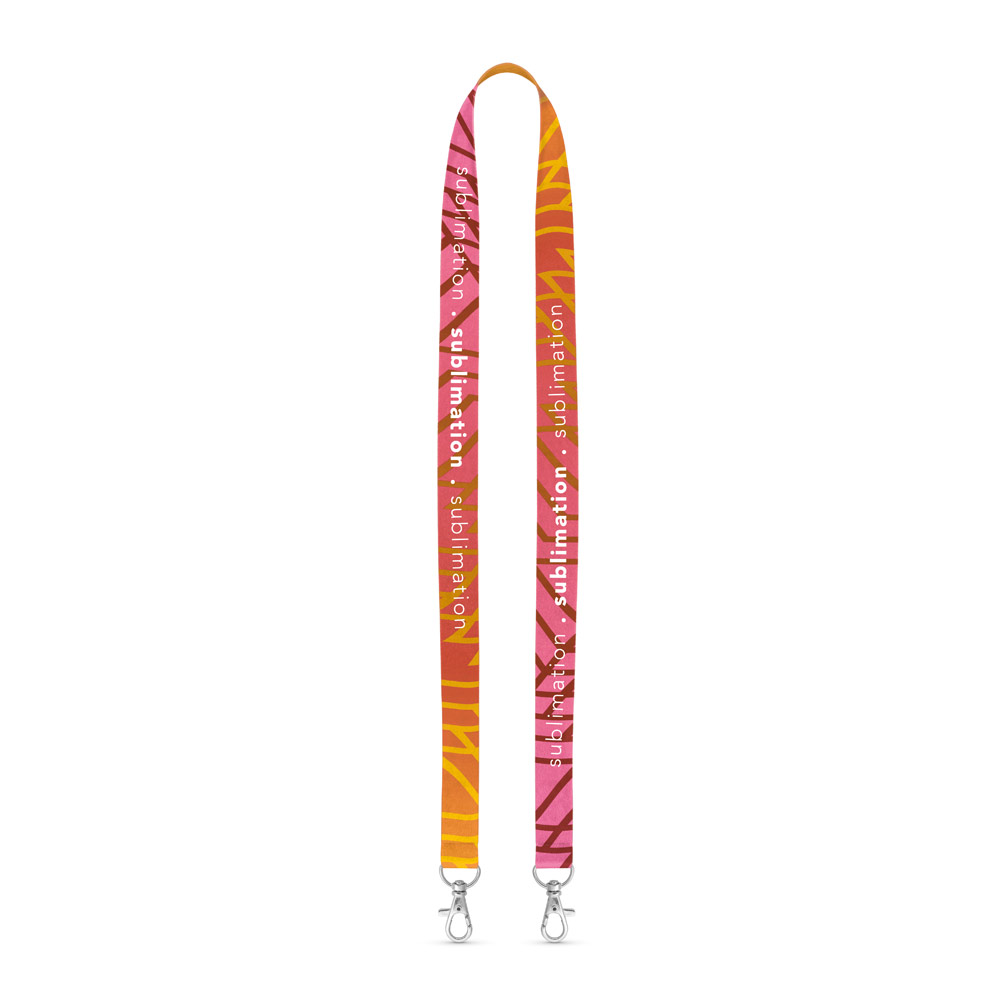 Lanyard SUBLIMATION Long II Duo (20 mm) em poliéster, com 2 costuras, sublimação dos 2 lados e totalmente personalizável — Personalizado