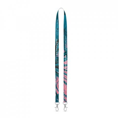 Lanyard SUBLIMATION Long Slim I Duo (15 mm) van polyester, met 2 naden, sublimatie aan &eacute;&eacute;n zijde en volledig aanpasbaar - 301 - Wit