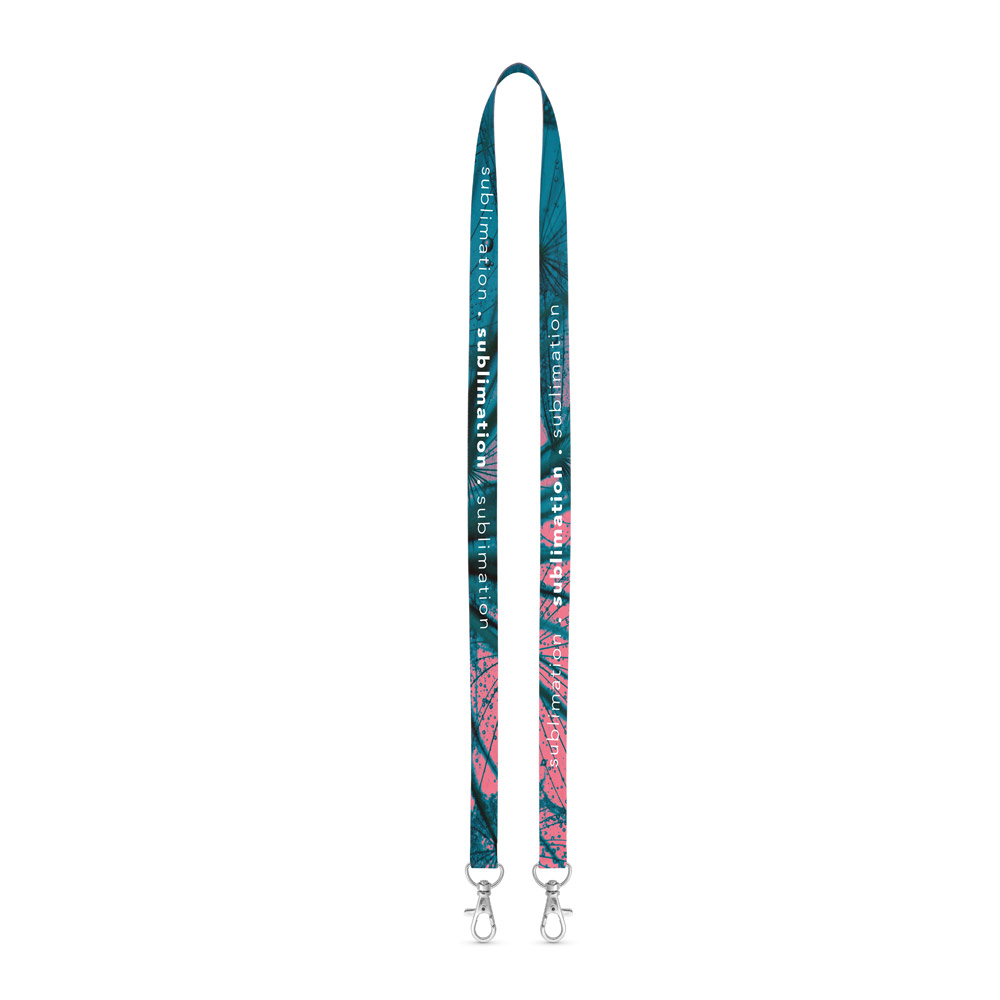 Lanyard SUBLIMATION Long Slim II Duo (15 mm) em poliéster, com 2 costuras, sublimação dos 2 lados e totalmente personalizável — Personalizado