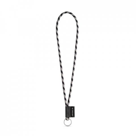 75093. SET Lanyard TUBE Long (&Oslash; 7 mm) са прстеном &Oslash; 32 mm - Crna/Siva