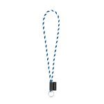 75093. SET Lanyard TUBE Long (&Oslash; 7 mm) med Ring &Oslash; 32 mm - Hvid/ Royal Bl&aring;