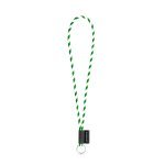 75093. SET Lanyard TUBE Long (&Oslash; 7 mm) med Ring &Oslash; 32 mm - Hvid/Gr&oslash;n