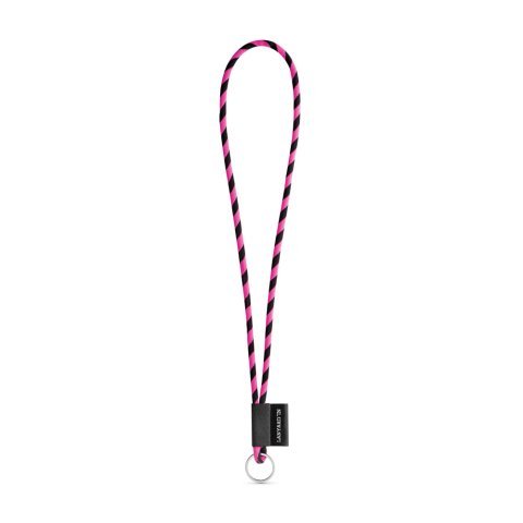 Lanyard TUBE Long (&Oslash; 7 mm). Finns i 17 standardf&auml;rger och helt anpassningsbar - Svart/Rosa