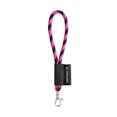 Lanyard TUBE Short (&Oslash; 7 mm). F&aring;s i 17 standardfarver og kan tilpasses fuldt ud - Sort/Pink