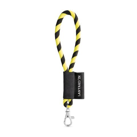 Lanyard TUBE Short (&Oslash; 7 mm). F&aring;s i 17 standardfarver og kan tilpasses fuldt ud - Hexachrome gul/Sort