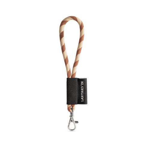 Lanyard TUBE Short (&Oslash; 7 mm). F&aring;s i 17 standardfarver og kan tilpasses fuldt ud - Brun/Beige