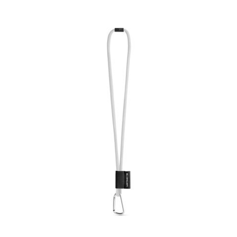 SET Lanyard TUBE Long (&Oslash; 7 mm) with D-shape carabiner 55 mm and safety lock &Oslash; 7 mm - 301 - White