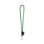 SET Lanyard TUBE Long (&Oslash; 7 mm) with D-shape carabiner 55 mm and safety lock &Oslash; 7 mm - 307 - Green