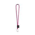 SET Lanyard TUBE Long (&Oslash; 7 mm) with D-shape carabiner 55 mm and safety lock &Oslash; 7 mm - 312 - Pink