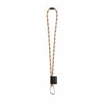 SET Lanyard TUBE Long (&Oslash; 7 mm) with D-shape carabiner 55 mm and safety lock &Oslash; 7 mm - Brown/Beige