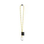 SET Lanyard TUBE Long (&Oslash; 7 mm) med 55 mm D-formad karbinhake och &Oslash; 7 mm s&auml;kerhetssp&auml;nne - Vit/Gul