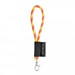 S&AElig;T Lanyard TUBE Kort (&Oslash; 7 mm) med 9 mm karabinhage - Hexachrome gul/Hexachrome Orange