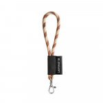 S&AElig;T Lanyard TUBE Kort (&Oslash; 7 mm) med 9 mm karabinhage - Brun/Beige