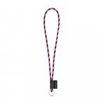 S&AElig;T Lanyard TUBE Lang (&Oslash; 7 mm) med Ring &Oslash; 32 mm - Sort/Pink