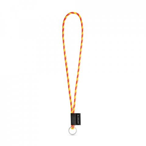 S&AElig;T Lanyard TUBE Lang (&Oslash; 7 mm) med Ring &Oslash; 32 mm - Hexachrome gul/Hexachrome Orange