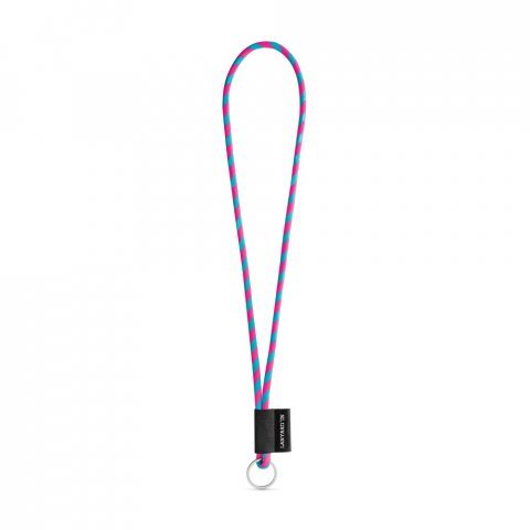 S&AElig;T Lanyard TUBE Lang (&Oslash; 7 mm) med Ring &Oslash; 32 mm - Hexachrom epink/Lyse Bl&aring;