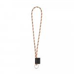 S&AElig;T Lanyard TUBE Lang (&Oslash; 7 mm) med Ring &Oslash; 32 mm - Brun/Beige