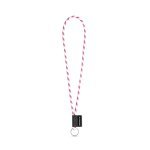SET Lanyard TUBE Long (&Oslash; 7 mm) com Argola &Oslash; 32 mm - Branco/rosa