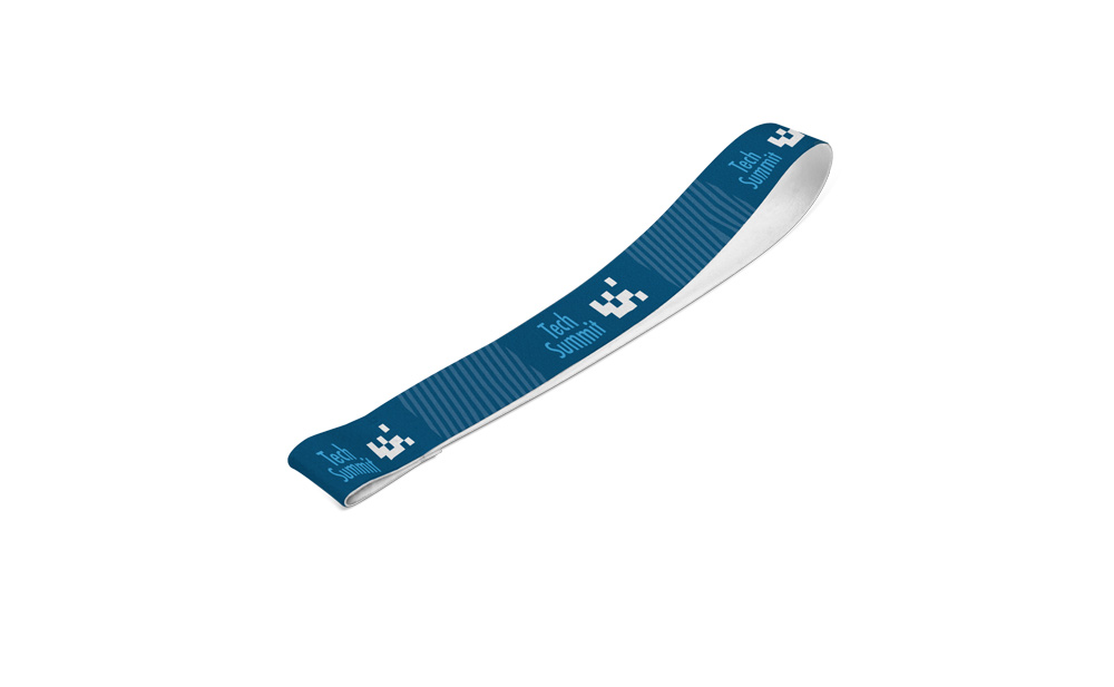 Lanyard SUBLIMATION Short Slim I (15 mm) em poliéster reciclado (100% rPET), sublimação de 1 lado e totalmente personalizável — Personalizado