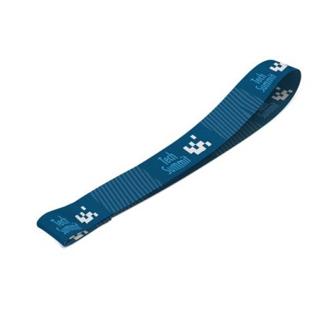 Lanyard SUBLIMATION Short Slim II (15 mm) in recycled polyester (100% rPET), sublimation on both sides and fully customizable - 301 - White