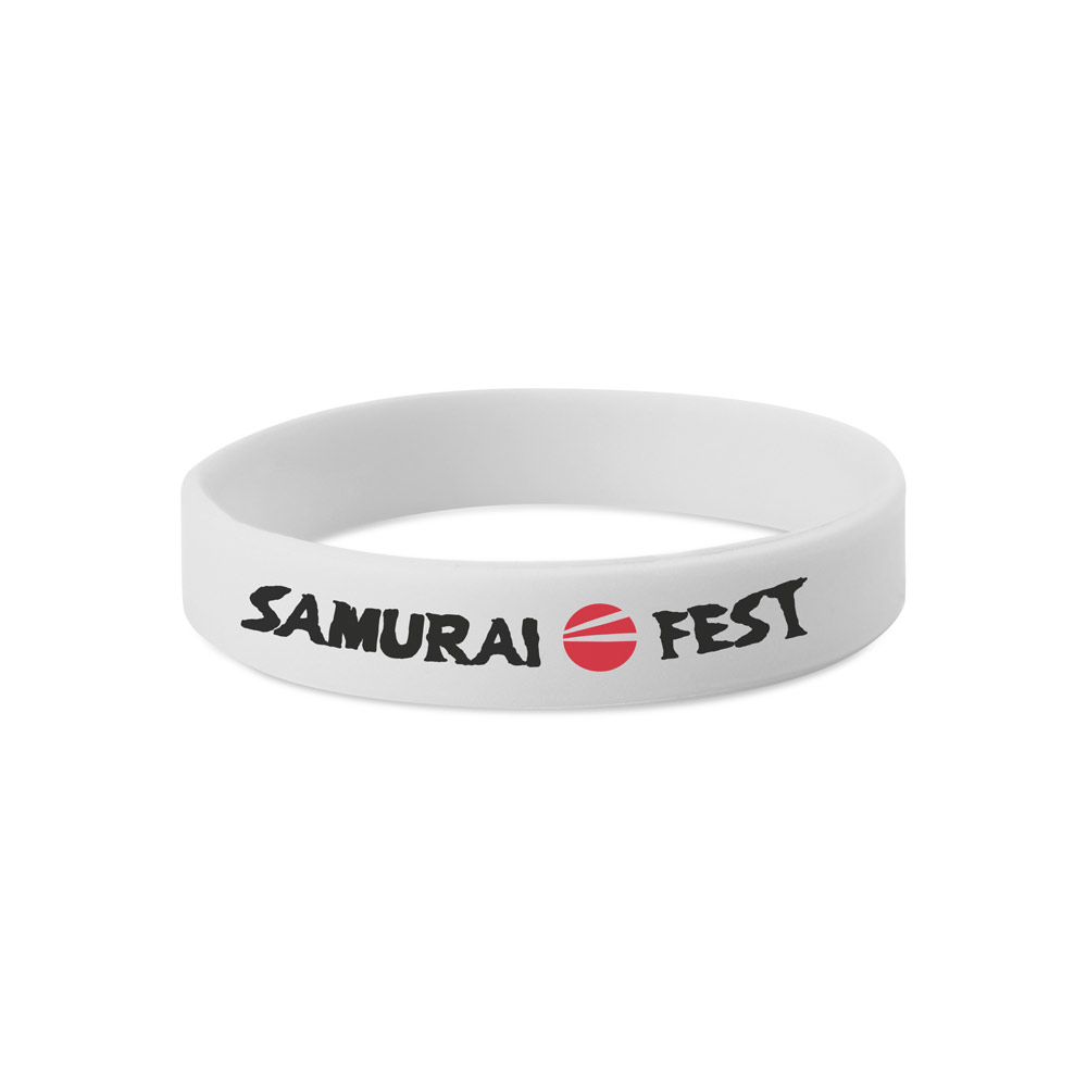 75902 - Pulseira em silicone personalizada – 1 cor com serigrafia a 2 cores — Personalizado