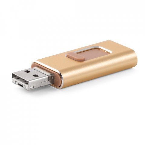 . USB jusqu'&agrave; 32GB Multi-USB 4 en 1 - Champagne