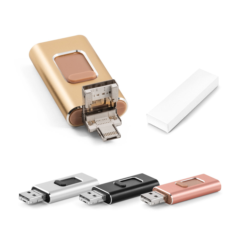 Pen Drive até 32GB Multi-USB 4 em 1 — Personalizado